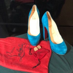Christian louboutin Stunning blue suede shoes.